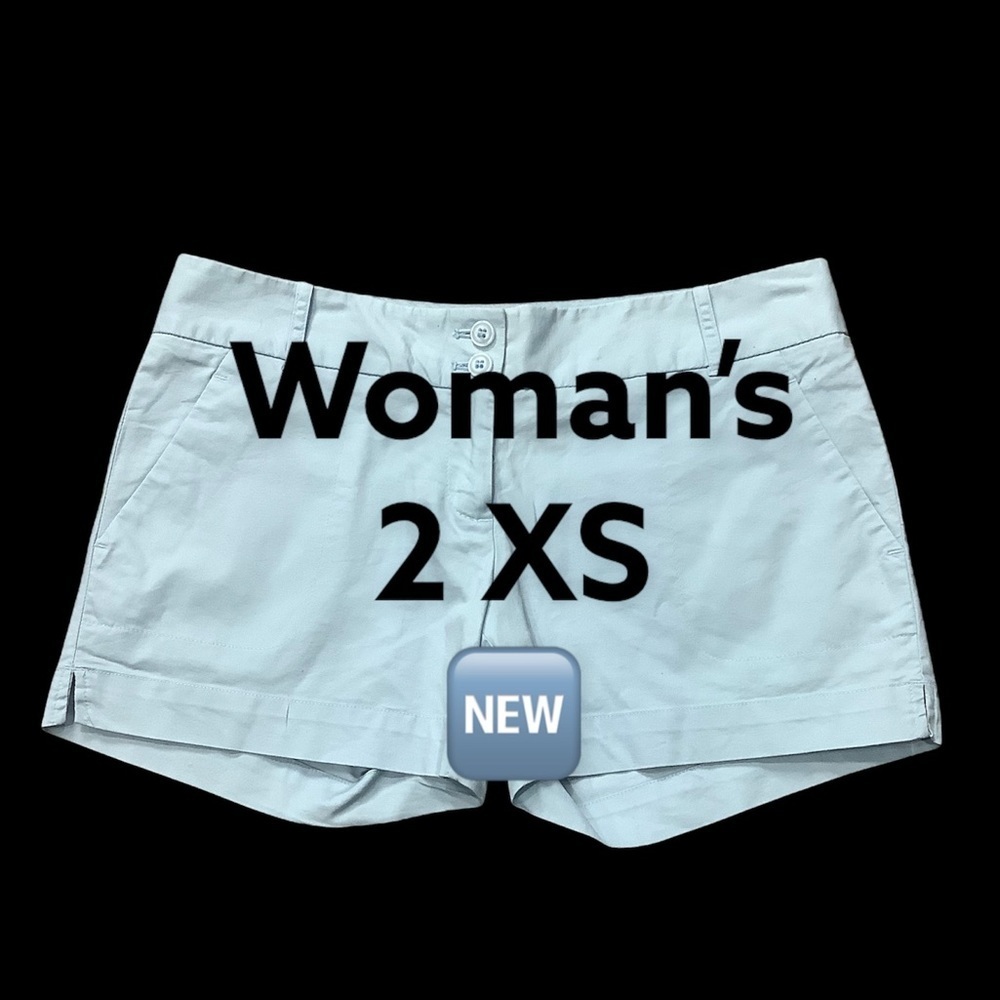 Women's The Limited 2 XS Shorts Chino Khakis Pastel Light Blue Stretch NWOT - Picture 3 of 6